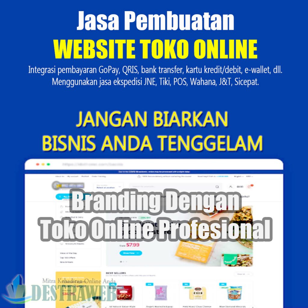 Pembuatan website, toko online, desain responsif, ecommerce, strategi pemasaran